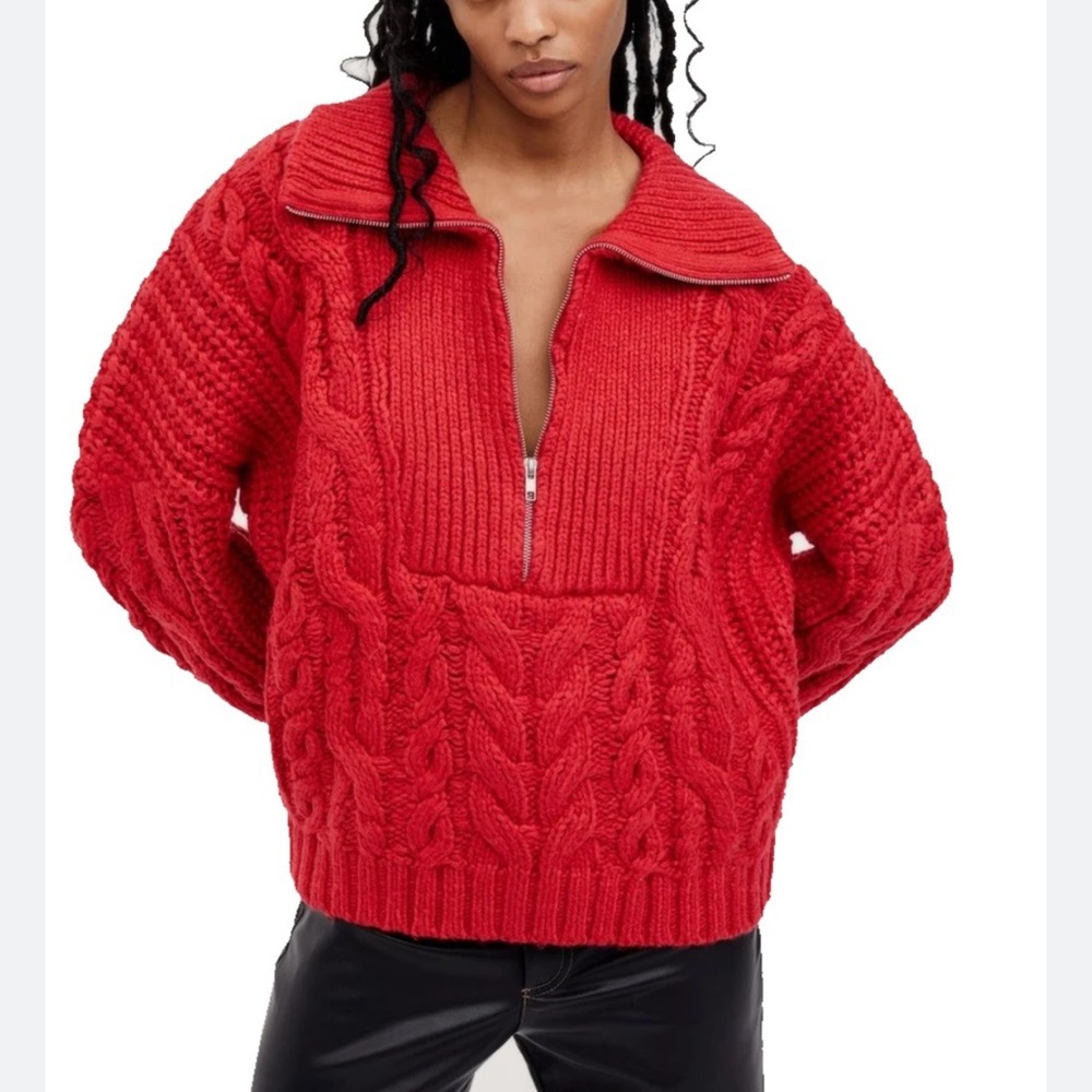 For Love And Lemons Andie Zip Front Sweater